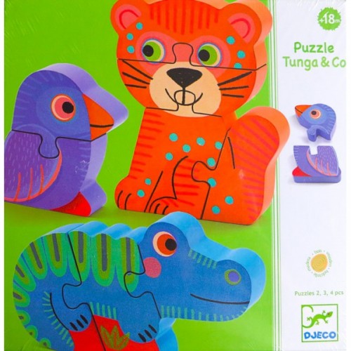Puzzle lemn figurine tunga djeco